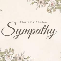Sympathy card with floral border and decorative script text
