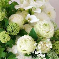 Custom white and green floral