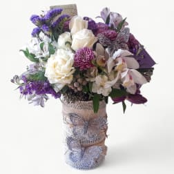 Lavender And White Rose Orchid Beautiful Bouquet