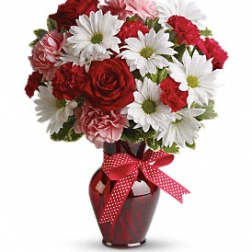 Hugs and Kisses Bouquet with Red Roses