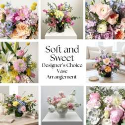 Soft and Sweet Designer's Choice Vase Arrangement