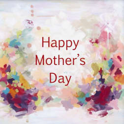 Happy Mother’s Day message on a colorful abstract floral-style background