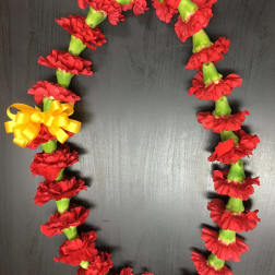 Red Single Carnation Lei