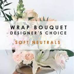 Designer's Choice Floral Hand Wrap Bouquet in Soft Neutrals