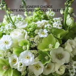 White and Green Custom Floral Arrangement