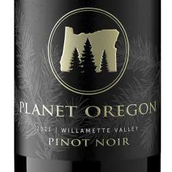 Wine bottle label reading Planet Oregon Pinot Noir