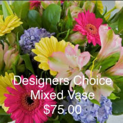 Mixed bouquet of gerbera daisies, alstroemeria, and hydrangeas