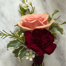 Burgundy boutonniere