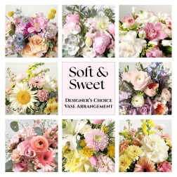 Soft and Sweet Designer's Choice Vase Arrangement