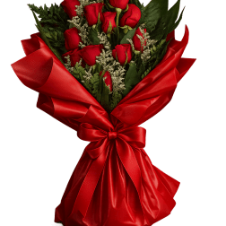 Red Rose Wrapped Bouquet