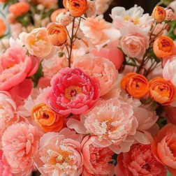 Custom Peach and Orange Floral Arrangement