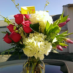 Roses, Tulips and Hydrangea