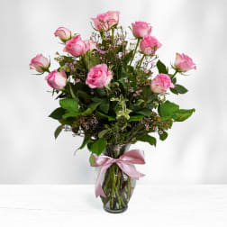 Dozen Pink Roses