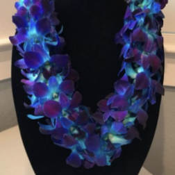 Blue orchid lei