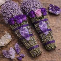 Amethyst Sage Rosemary Smudge Stick