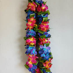 Double tinted lei (blue + yellow/red)
