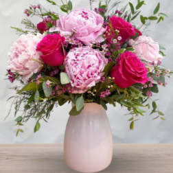 roses with peonies
