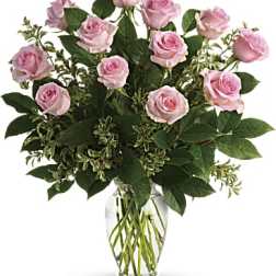 Dreamy Dozen Pink Rose Vase