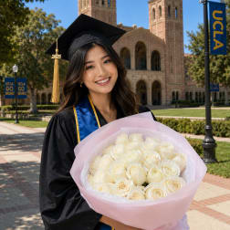 25 White roses for Grad