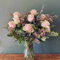 Dozen Pink Roses