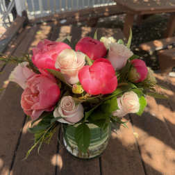 Peonies & Pink Roses Arrangement