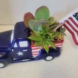 Medium Ceramic 4th of July Truck