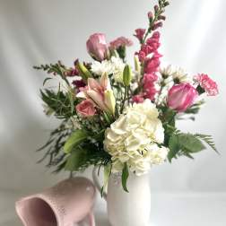 The Blushing Spring Pitcher by Barb’s Flowers