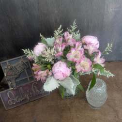 Sweet and Simple Peonies and alstroemeria - next day delivery