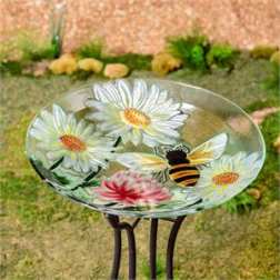 Daisy and Bee Birdbath