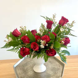 Dozen Roses in a Vase