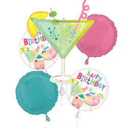 Cocktail Surprise Birthday Balloon Bouquet