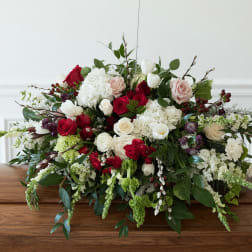 Crimson and Ivory casket cover