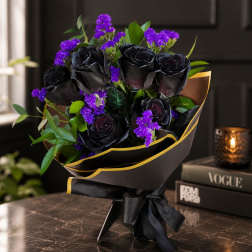 Black Rose Hand-Tied Bouquet
