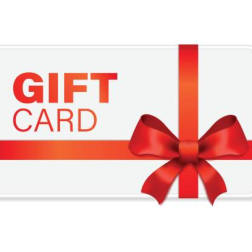 Gift card with a red ribbon bow