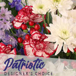 Mixed bouquet of white, red, and purple flowers