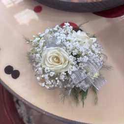 White Spray Rose Corsage