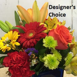 Mixed bouquet with gerbera daisies, roses, lilies, and chrysanthemums