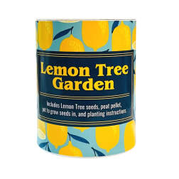 Lemon Tree Garden seed kit in a patterned cylindrical container