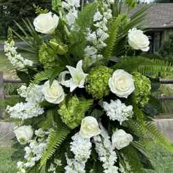 Green and white spray