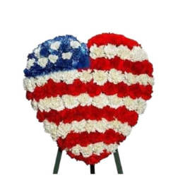 Patriotic Flag Heart Standing Spray For Those Who Served