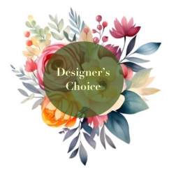 Designer’s Choice floral graphic with colorful flowers and leaves