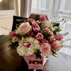 Designer choice in pink velvet …