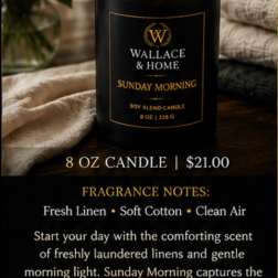 Wallace and Home: Luxury Candle Collection-️ "SUNDAY MORNING"