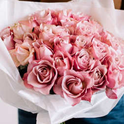 Handcrafted Bouquet of Roses - Soft & Muted
