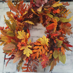 October time faux wreath