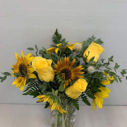Sunflowers and Roses