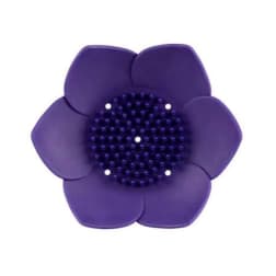 Purple flower-shaped decorative clip with beaded center