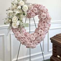 Pink and White Heart Easel