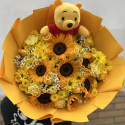 Oh Sunny Day Yellow Rose and Sunflower Arrangement