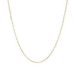Gold chain necklace on a white background